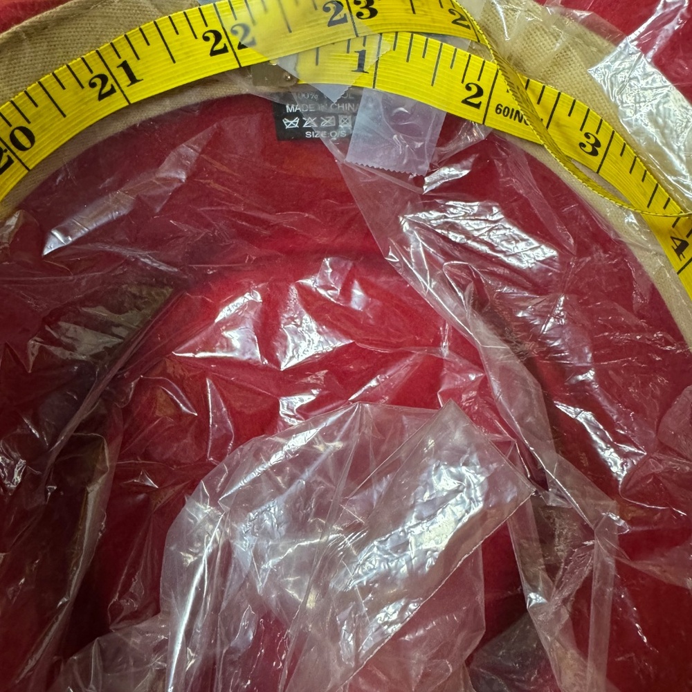 Wyeth Red Felt Cowboy Hat with Rhinestone and Pearl Stars-NWOT-bag included - Picture 12 of 12